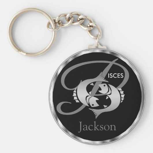 Pisces ♓ de vis - Zodiabel Sleutelhanger (Voorkant)