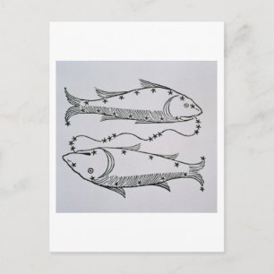 Pisces (de Vissen) een illustratie uit de 'dichter Briefkaart