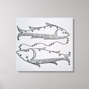 Pisces (de Vissen) een illustratie uit de 'dichter Canvas Afdruk
