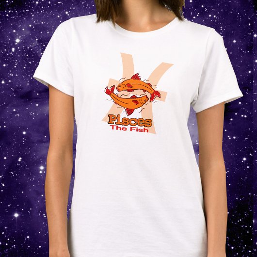 Pisces de viszodiale astrologische gele t-shirt
