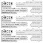 Pisces Definitie Esthetische Astrologie Cadeau Sticker (Voorkant)