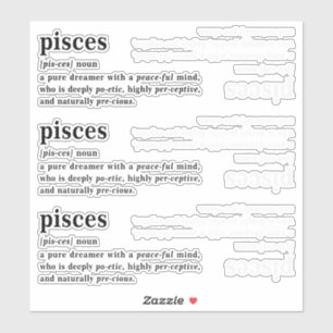 Pisces Definitie Esthetische Astrologie Cadeau Sticker