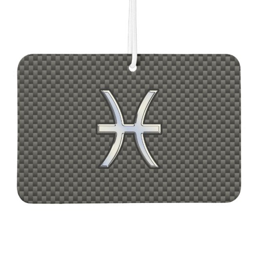 Pisces Dierenriemsymbool in koolstofvezelstijl Luchtverfrisser (Voorkant)