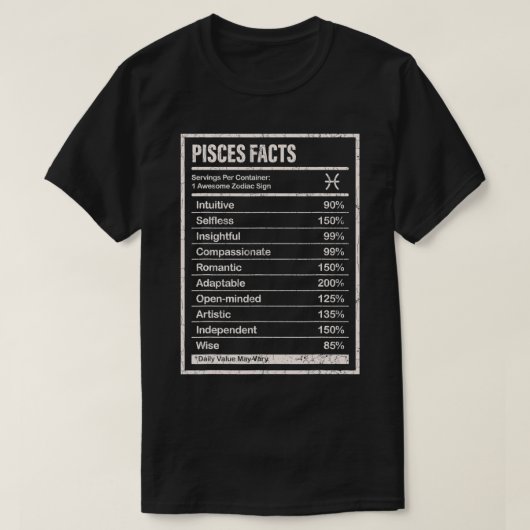 Pisces Facts Apparel For Men And Women Funny Zodia T-shirt (Design voorkant)