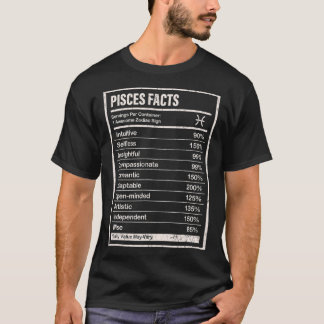 Pisces Facts Apparel For Men And Women Funny Zodia T-shirt