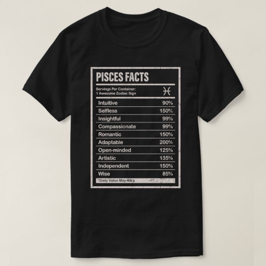 Pisces Facts Apparel voor mannen en vrouwen Funny  T-shirt (Design voorkant)