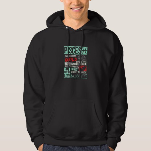 Pisces Facts Birthday Mind Horoscope Hoodie (Voorkant)
