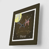Pisces Februari - 20 Maart Uhr Vierkante Klok (Hoek)