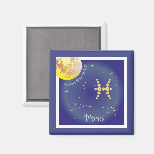 Pisces February 19 to March 20 Magnet (Voorkant / Achterkant)