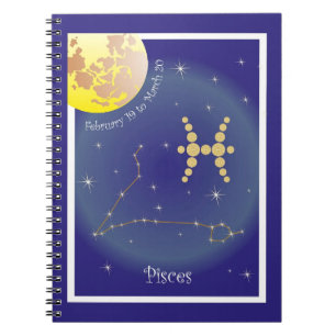 Pisces February 19 to March 20 Notizheft Notitieboek
