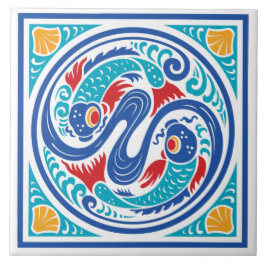 Pisces Fish Ceramic Tile Tegeltje