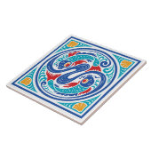 Pisces Fish Ceramic Tile Tegeltje (Zijkant)