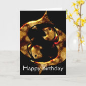 Pisces Fish March Happy Birthday Wenskaart Kaart (Gele Bloem)
