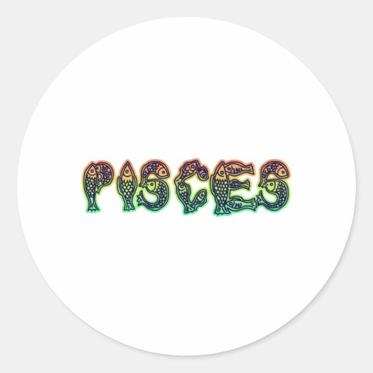 Pisces Fish Ronde Sticker (Voorkant)