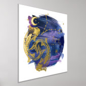 Pisces Fish Sign of the Zodiac Custom Birth Date Folie Afdrukken (Laagn)