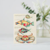 Pisces Fish Tropical Crab  Briefkaart (Staand voorkant)