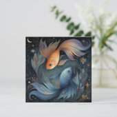 Pisces Fish Zodiac Astrology Mystical Birthday Kaart (Staand voorkant)