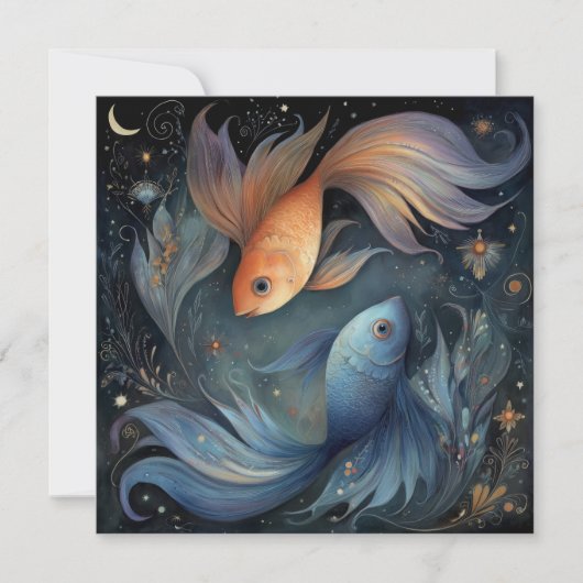 Pisces Fish Zodiac Astrology Mystical Birthday Kaart (Voorkant)