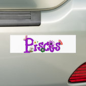 Pisces Flowers Bumpersticker (Op auto)