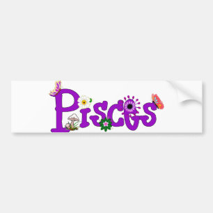 Pisces Flowers Bumpersticker