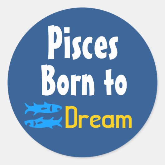 Pisces Geboren in Rebel Ronde Sticker (Voorkant)