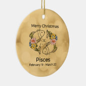 Pisces  geïnspireerd kerstversiering keramisch ornament (Rechts)