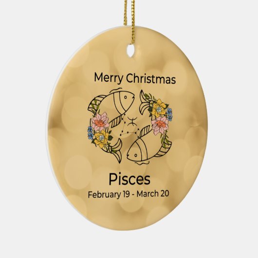 Pisces  geïnspireerd kerstversiering keramisch ornament (Rechts)