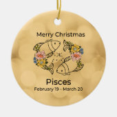 Pisces  geïnspireerd kerstversiering keramisch ornament (Voorkant)