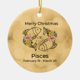 Pisces  geïnspireerd kerstversiering keramisch ornament