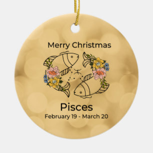Pisces  geïnspireerd kerstversiering keramisch ornament