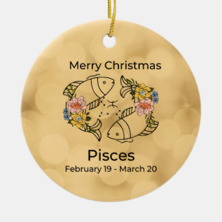 Pisces geïnspireerd kerstversiering keramisch ornament