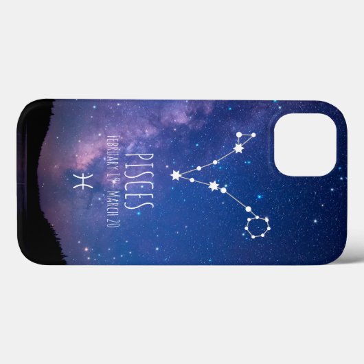 Pisces | Gepersonaliseerde zodiac-constellatie Case-Mate iPhone Case (Achterkant (horizontaal))