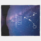 Pisces | Gepersonaliseerde zodiac-constellatie Fleece Deken (Voorkant (Horizontaal))