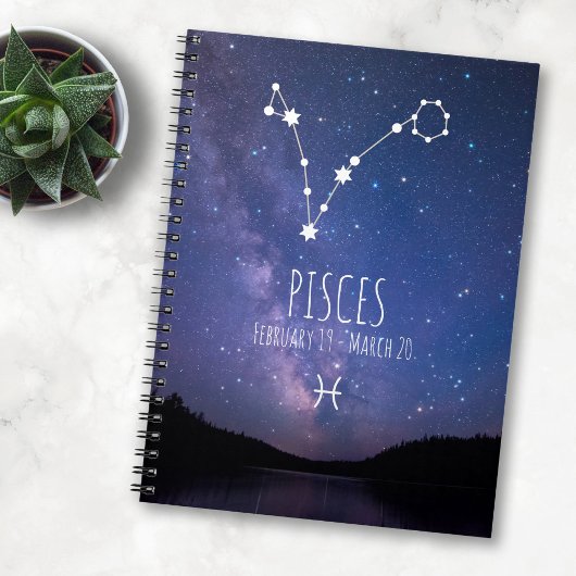 Pisces | Gepersonaliseerde zodiac-constellatie Notitieboek
