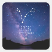 Pisces | Gepersonaliseerde zodiac-constellatie Vierkante Sticker (Voorkant)