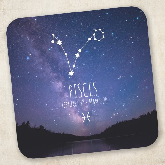 Pisces | Gepersonaliseerde zodiac-constellatie Vierkante Sticker