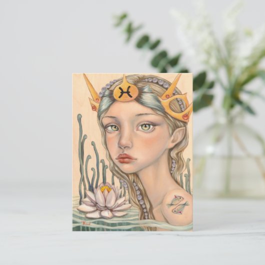 Pisces Girl Briefkaart (Staand voorkant)