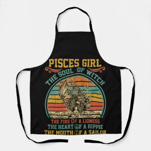 Pisces Girl de sol die de brand van een leeuwin aa Schort