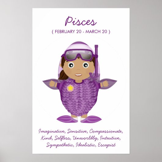Pisces - Girl Horoscope Poster (Voorkant)