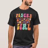 Pisces Girl Retro Zodiac Sign Horoscope Birthday W T-shirt (Voorkant)
