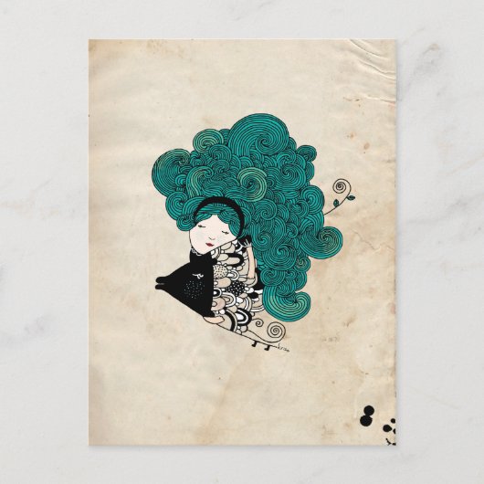 Pisces Girl Zodiac Sign Briefkaart (Voorkant)