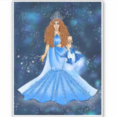 Pisces Goddess in Celestial Galaxy Space Sticker (Voorkant)
