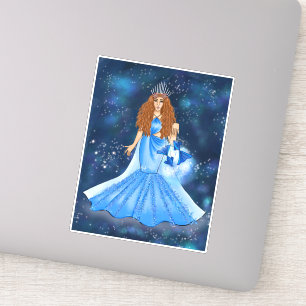 Pisces Goddess in Celestial Galaxy Space Sticker