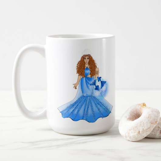 Pisces Goddess met twee visritten op naam Koffiemok (Met donut)