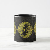 Pisces Gold op leder Mok (Midden)