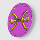 PISCES GOLD ZODIAC BIRTHDAY JEWEL MET PEARLS GROTE KLOK (Hoek)