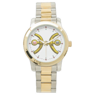 PISCES GOLD ZODIAC BIRTHDAY JEWEL, White Horloge