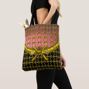 PISCES GOLD ZODIAC BIRTHDAY JEWELS , PEARLS roze Tote Bag