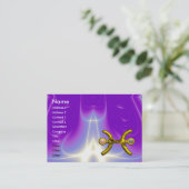 PISCES GOLD ZODIAC SIGN Astrology Paars Violet Visitekaartje (Staand voorkant)