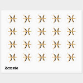 Pisces gouden zwarte textuur zodiac constellatie ronde sticker (Vel)